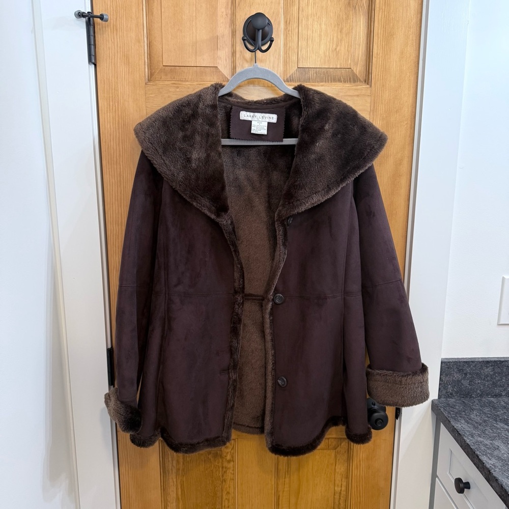 Brown Faux Fur Lined Coat